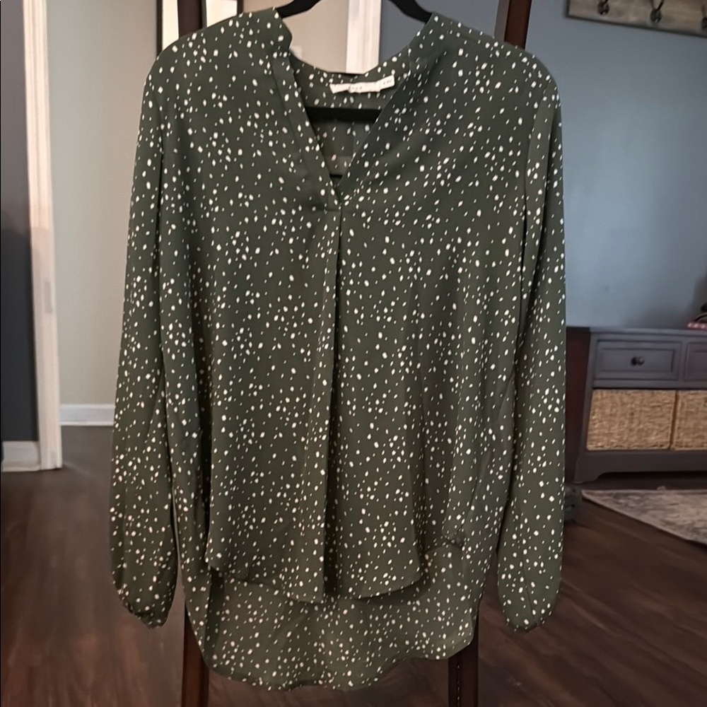 Women's Green Patterned Blouse